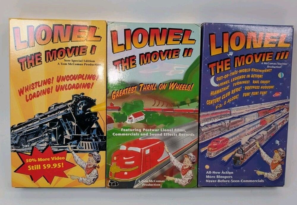 Lionel The Movie I II III VHS Lot Tom McComas Railfan Video Toy Train Lionel